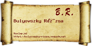 Bulyovszky Rózsa névjegykártya